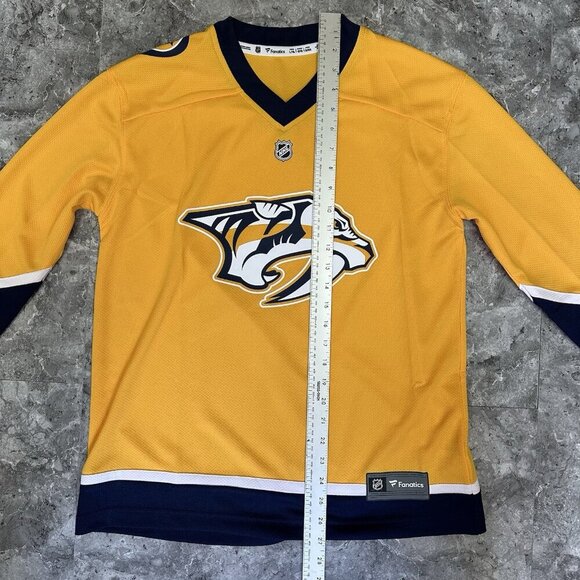 Nashville Predators Youth Jersey Size L/XL Stitch Logo Fanatics Authentic Yellow - Picture 5 of 5